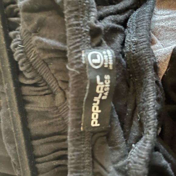 Popular Basics Basic Black Maxi  Dress Size L Chevron Black & Grey - Picture 4 of 4